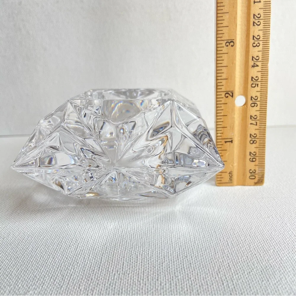 PartyLite Quad Prism lead crystal clear candle holder votive or tealight P0129
